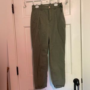 Dark green high rise hollister mom jeans